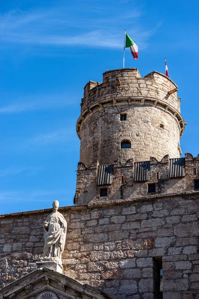 Castello Del Buonconsiglio Castelvecchio Met Ronde Toren Genaamd Torre Augusto — Stockfoto