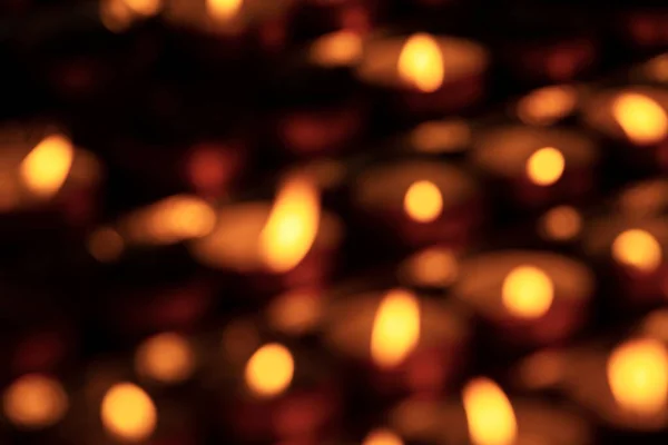 Крупним Планом Група Вокальних Свічок Чайне Світло Фокусу Ефект Боке — стокове фото