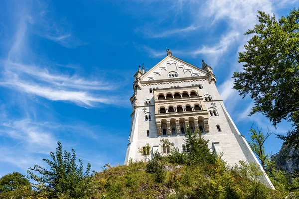 著名的新斯旺斯顿城堡 New Swanstone Castle Schloss Neuschwanstein Xix Century 德国巴伐利亚阿尔卑斯山的地标 欧洲最受欢迎的城堡之一 — 图库照片