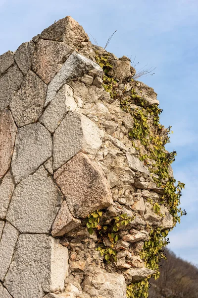 Close Old Ruin Austrian Fortified Wall Made Stone Blocks Blue — Stock Photo, Image