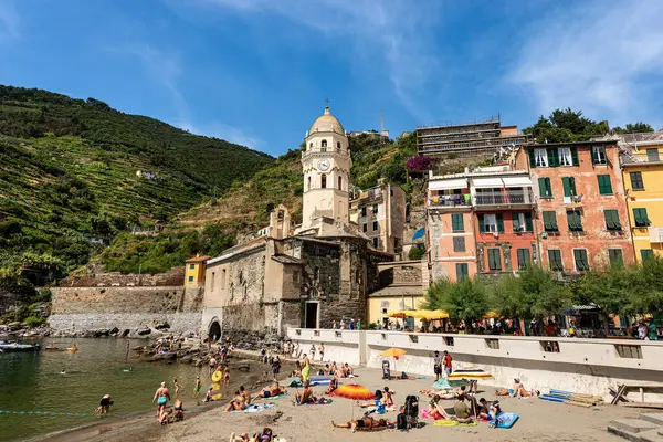Vernazza Liguria Italien Juli 2019 Das Antike Dorf Vernazza Mit — Stockfoto