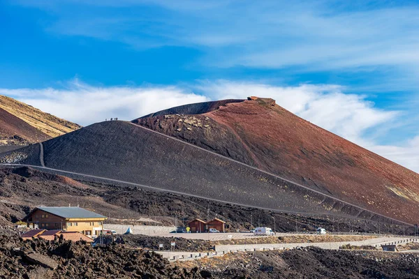 Mount Etna Vulkaan Close Van Een Van Kraters Uitbarsting Van — Stockfoto