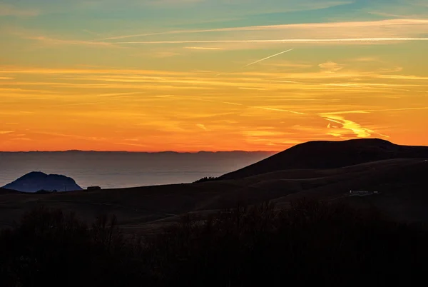 Lessinia Plateau Altopiano Della Lessinia Padan Plání Pianura Padana Mlhou — Stock fotografie