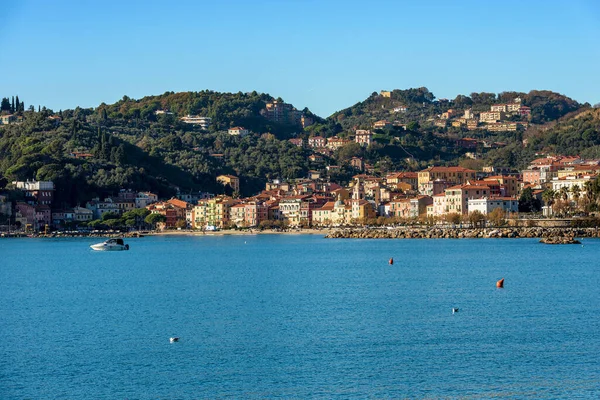 Pequena Aldeia San Terenzo Golfo Spezia Município Lerici Mar Mediterrâneo — Fotografia de Stock