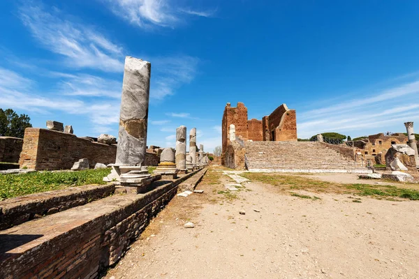 Tempio Capitolium Ostia Antica Sito Archeologico Dedicato Giove Giunone Minerva — Foto Stock