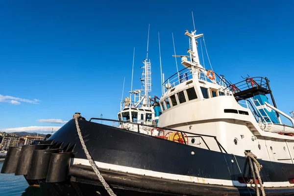 Dos Remolcadores Amarrados Puerto Spezia Atados Con Los Transportistas Muelle —  Fotos de Stock