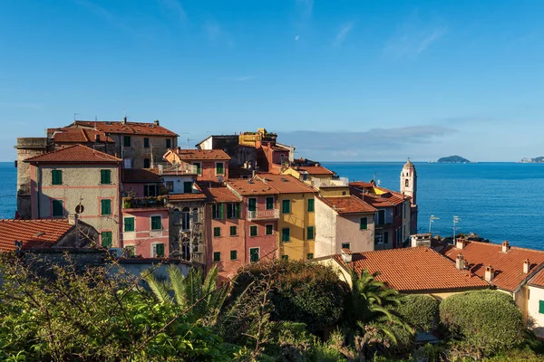 Antiga Pequena Aldeia Tellaro Mar Mediterrâneo Município Lerici Golfo Spezia — Fotografia de Stock