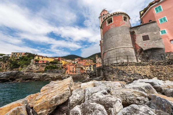 Aldeia Antiga Pequena Tellaro Mar Mediterrâneo Município Lerici Golfo Spezia — Fotografia de Stock