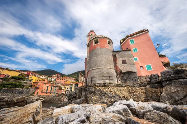 Antik Küçük Tellaro Köyü Akdeniz Lerici Belediyesi Spezia Körfezi Liguria — Stok fotoğraf