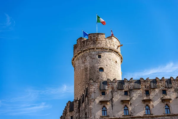 Castillo Medieval Ciudad Trento Con Torre Llamada Torre Augusto Castello —  Fotos de Stock