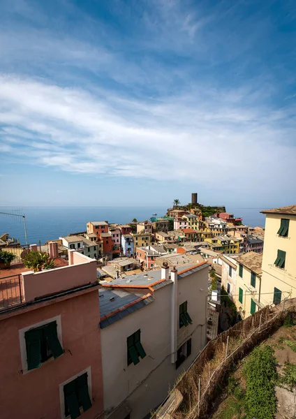 ヴェルナッツァと海辺の古代と有名な村 Cinque Terre リグーリア州の国立公園 スペツィア州 イタリア ヨーロッパ ユネスコ世界遺産 — ストック写真