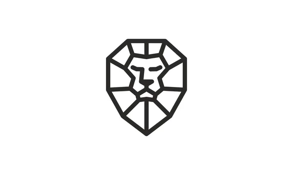 Modèle d'emblème de logo de visage de lion pour la conception d'entreprise ou de t-shirt — Image vectorielle