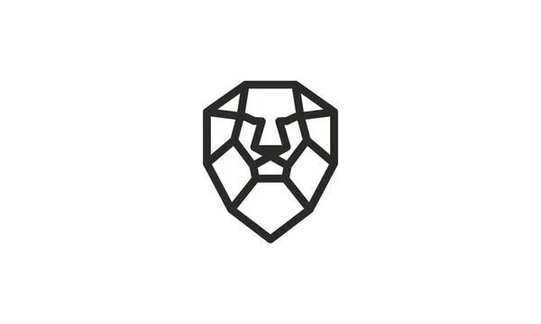 Lion Head Дизайн логотипу Векторна піктограма у формі щита — стоковий вектор