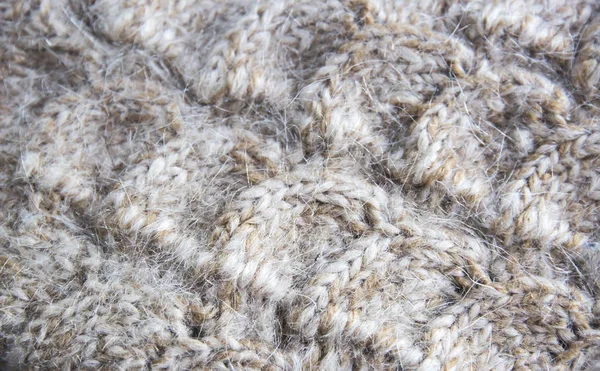 手作りグレー ウール テクスチャ背景の編み物 — ストック写真