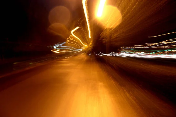 Abstract image of night traffic in city — Stock Photo, Image