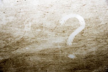 Soru işareti kirli yüzeyi