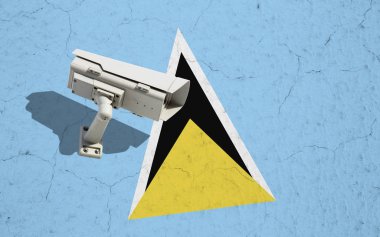 Saint Lucia bayrağı CCTV kamera