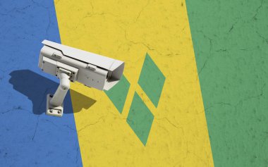 Saint Vincent ve Grenadinler bayrağı CCTV kamera
