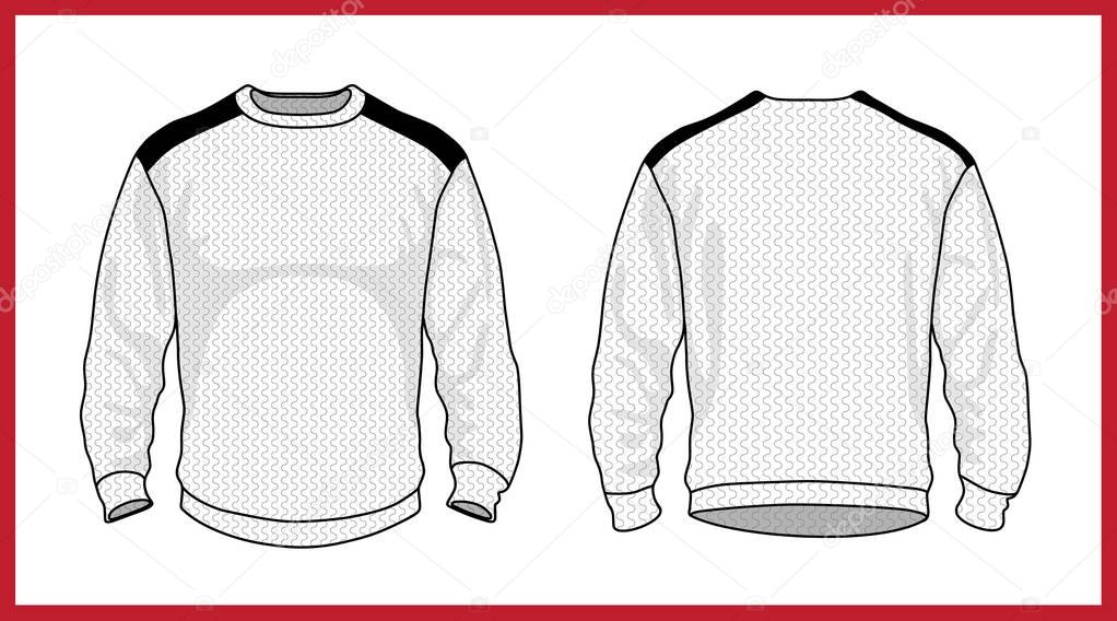 Collection of jersey sweater pullover. Casual clothes. Vector illustration