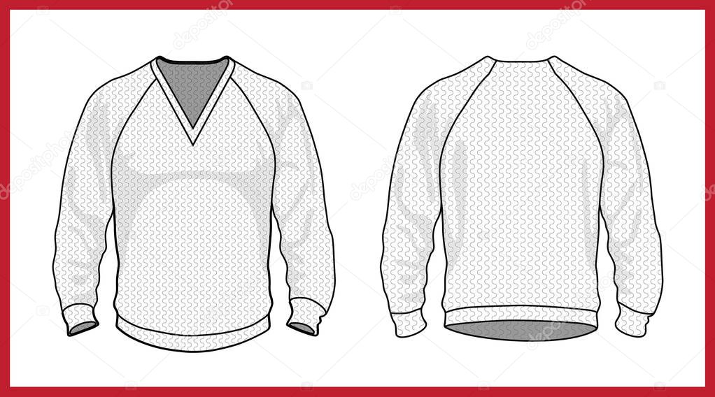Collection of jersey sweater pullover. Casual clothes. Vector illustration
