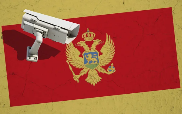 Street camera on flag of Montenegro — Stock Photo, Image
