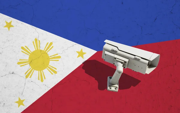 Street camera on flag of Philippines