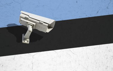 Estonya bayrağı Cctv sokak kamera ile