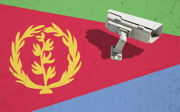 Cctv-Kamera auf Fahne von eritrea — Stockfoto