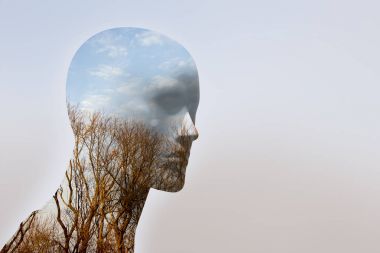 insan profil resmi kuru ağaçlar için eklenmiş olan