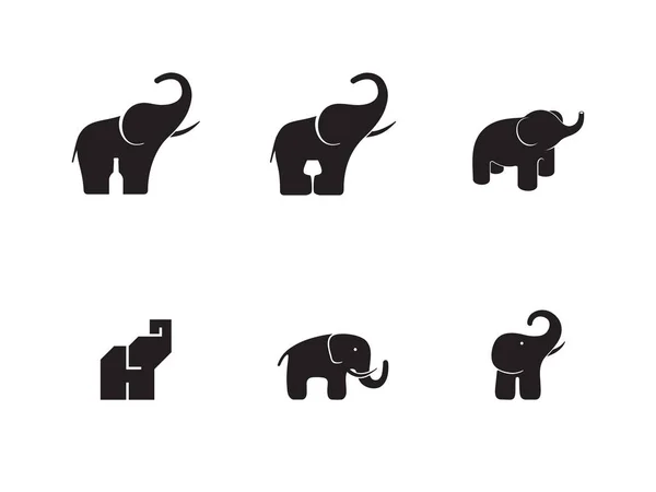 Набор вариантов эмблемы логотипа животного слона — стоковый вектор