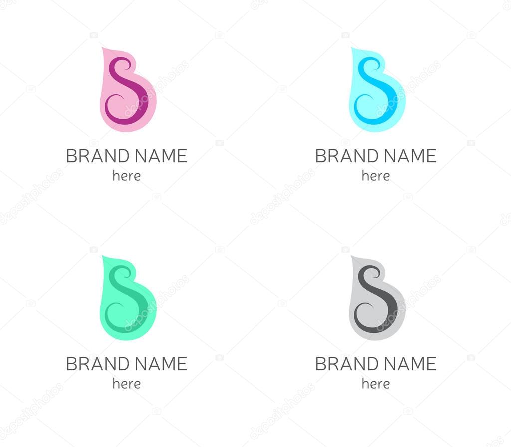 BS SB vector design template elements in pastel shades, design identity s in b shape, letters business logo icon, simplicity graphics