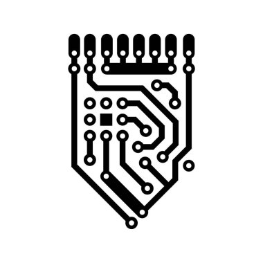 Vektör logo chip kalkan şeklinde