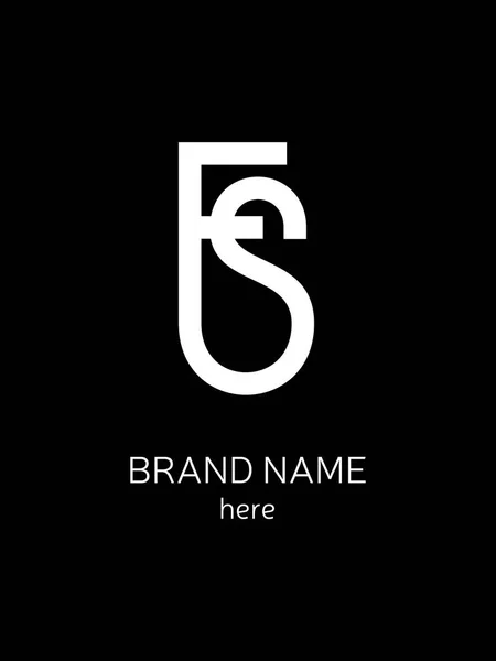 Stylish logo in fashion style letters FS or SF — Stock Vector