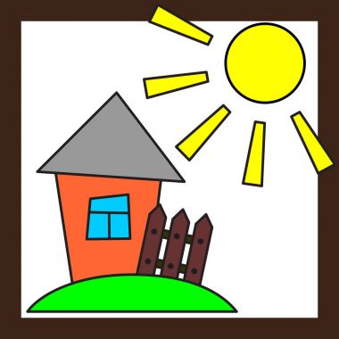 Özel rustik house çit çizgi film resim