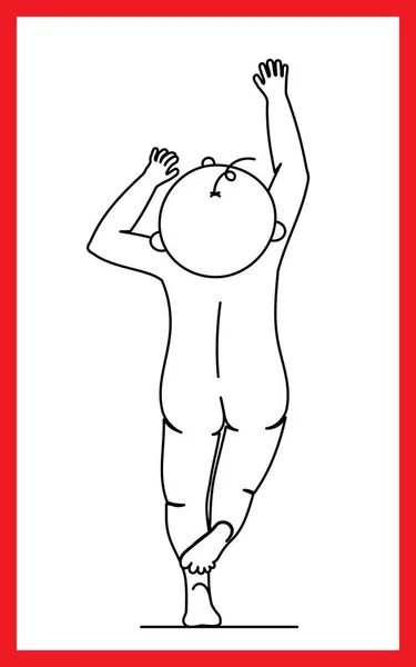 Bambino nudo si trova sullo stomaco — Vettoriale Stock
