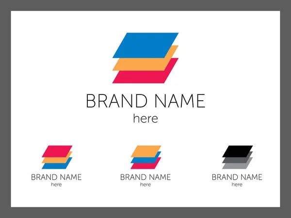 Pila de hojas multicolores de papel para el logotipo de la empresa — Archivo Imágenes Vectoriales