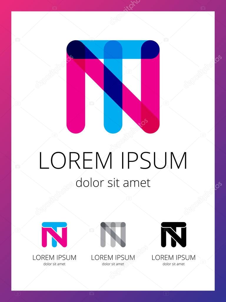 Monogram TN, isolated vector set
