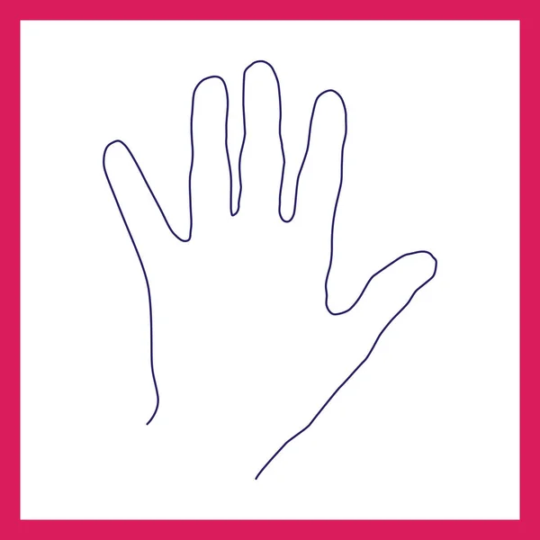 Περίγραμμα χέρι με δάχτυλα διαδίδονται έξω — Διανυσματικό Αρχείο