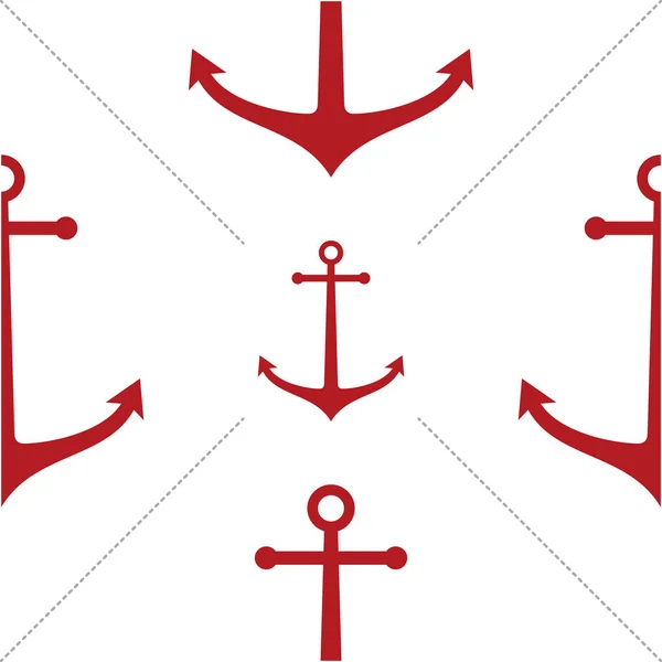 Απρόσκοπτη λευκό και κόκκινο Ναυτικό άγκυρα πρότυπο διάνυσμα — Διανυσματικό Αρχείο