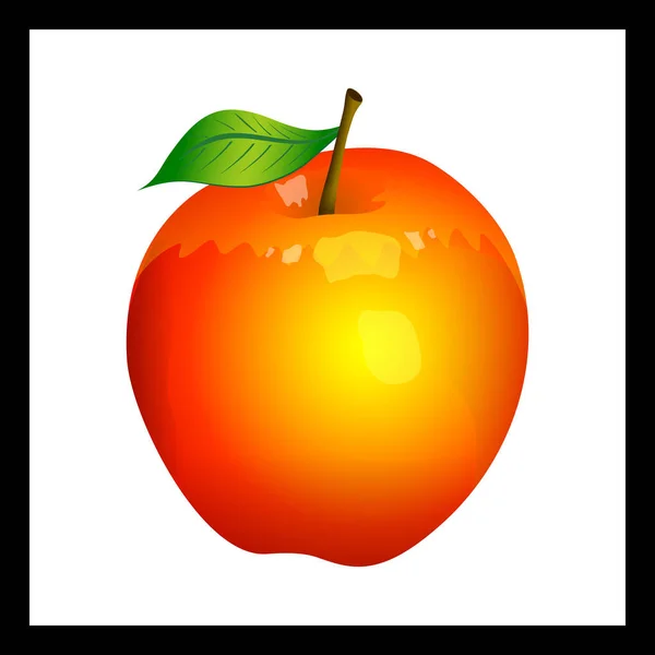 Ilustración vectorial manzana roja — Vector de stock
