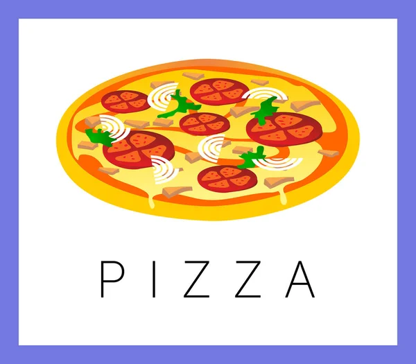 Pizza isolar fundo vetor ilustração —  Vetores de Stock