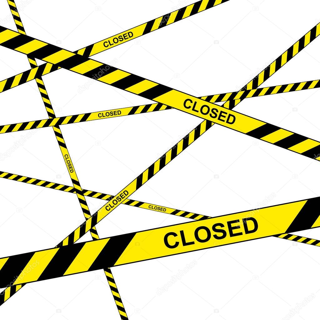 Police do not enter closed cordon tapes vector illustration