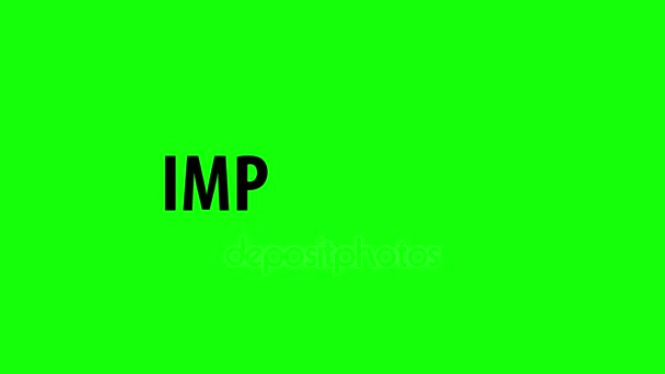 Impotentie woord op groene achtergrond — Stockvideo