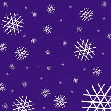 mavi zemin üzerine beyaz kar taneleri