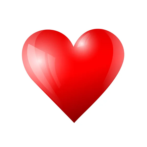 Coração vermelho no fundo branco —  Vetores de Stock