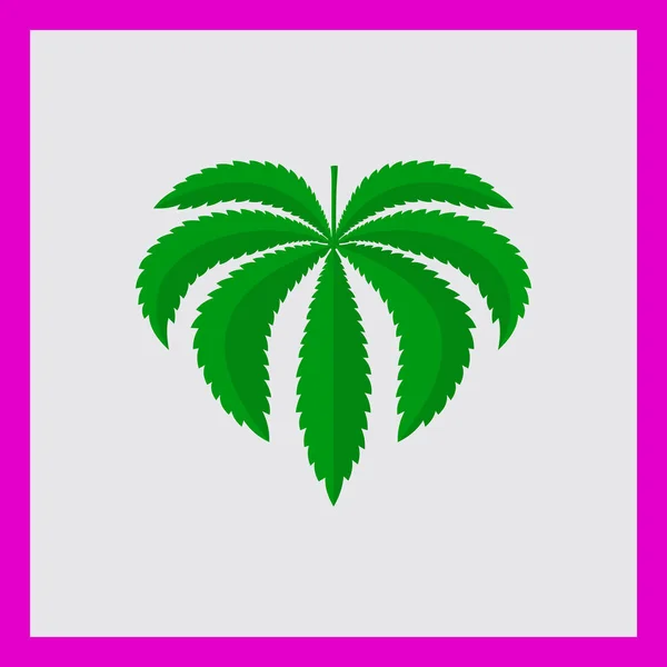 Ilustración del signo de cannabis. Vector . — Vector de stock