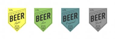Çok renkli bira etiketleri