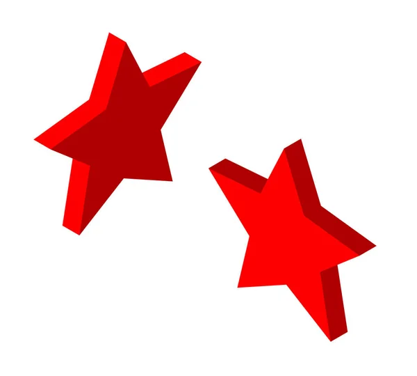 赤い星は等尺性 — ストックベクタ