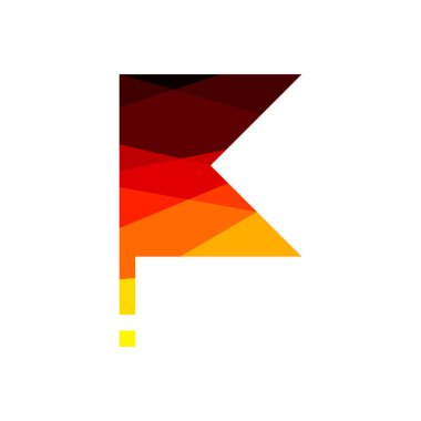 Poligonal etkisi düşük Poli üçgen Almanya bayrağı vektör