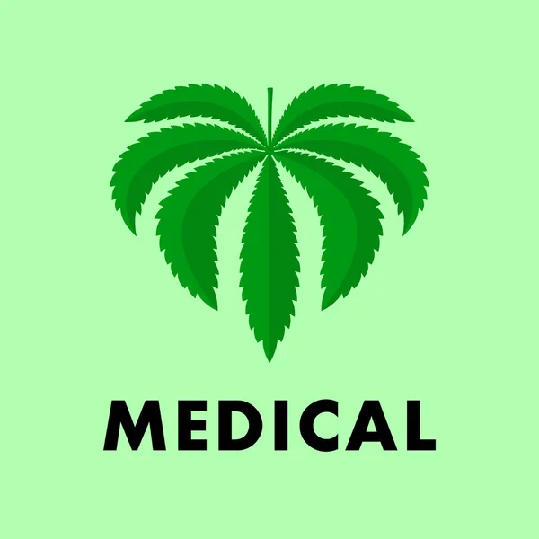 Marijuana medicinal. Folha de canábis — Vetor de Stock